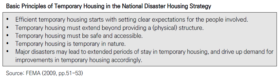 Case studies of temporary housing for victims of large-scale disasters -Focusing on the cases of the US and Japan-